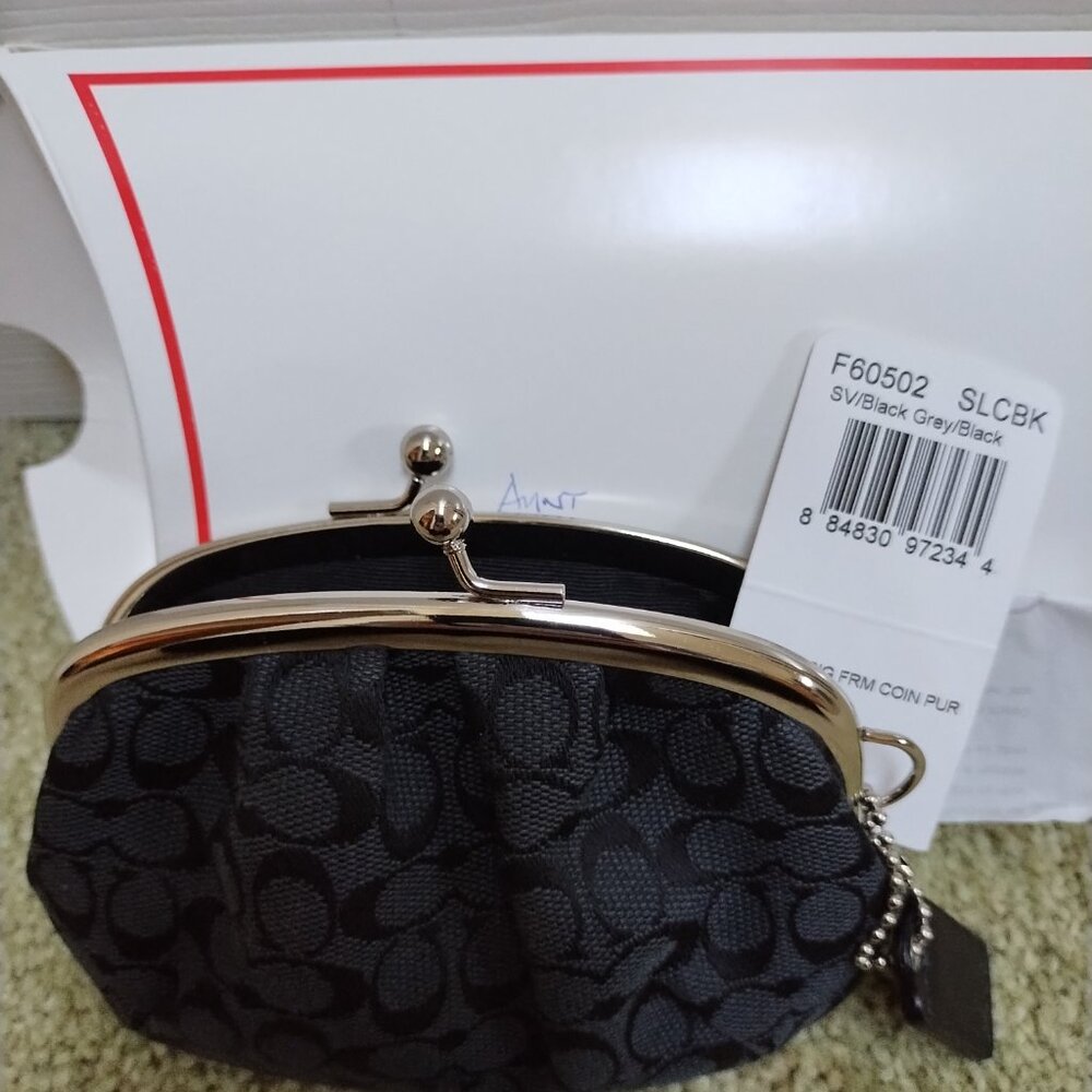 Coach Black Clutch with Silver Accents